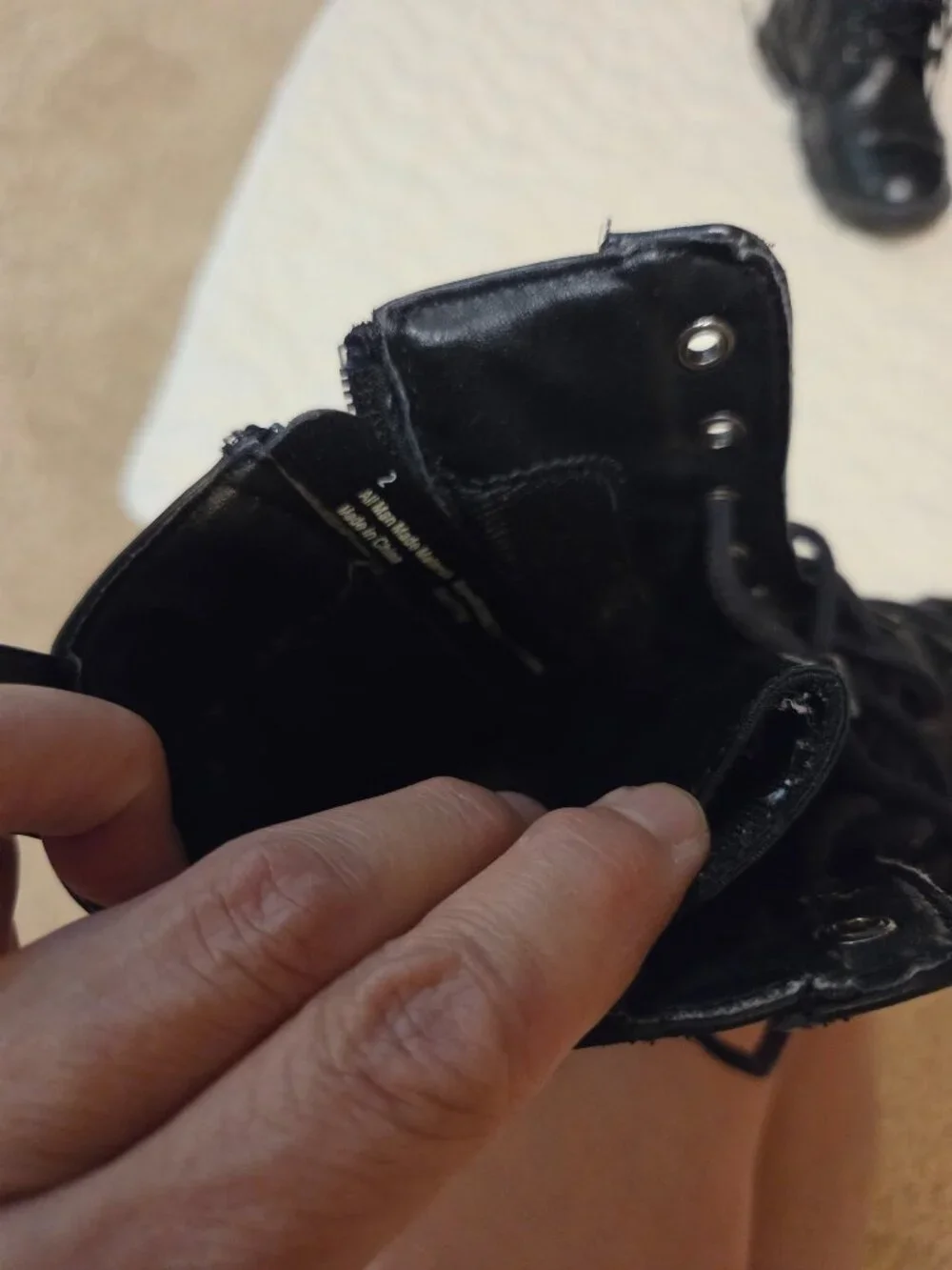 Black Combat Boots Size 2
